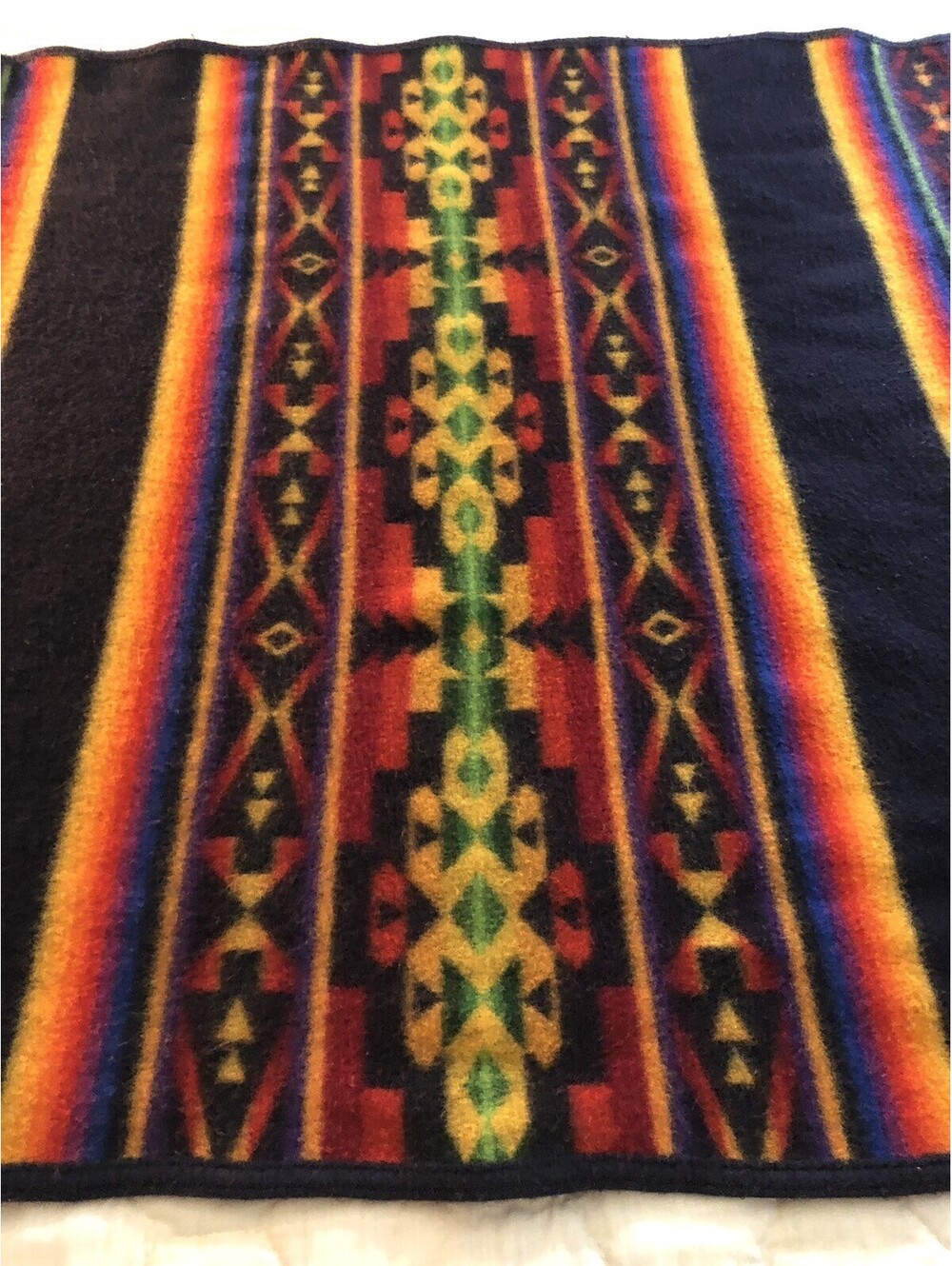 VTG Pendleton Beaver State Streeped Geometric Multicolor 63”x38” 100% Wool